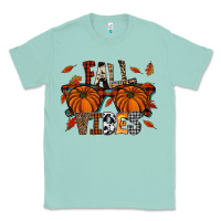 Seafoam autumn style with pumpkins Classic Tee - CowhideDigitalArt
