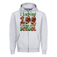Heather Grey i tackled 100 days of school Zipper Hoodie - Artiststas