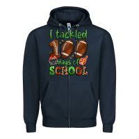 Navy i tackled 100 days of school Zipper Hoodie - Artiststas