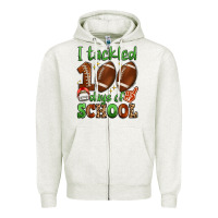 Oatmeal Heather i tackled 100 days of school Zipper Hoodie - Artiststas
