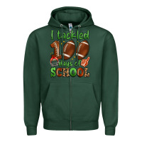 Sports Green i tackled 100 days of school Zipper Hoodie - Artiststas