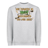 Heather Grey my worth is not defined by my size Heavyweight Sweatshirt - MaliasSmallBusiness