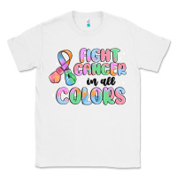 White fight cancer in all colors Classic Tee - MaliasSmallBusiness