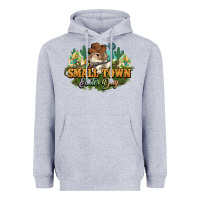 Heather Grey Small town Easter Day Heavyweight Hoodie - NancyCooperArtShop