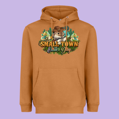 Small Town Easter Day Heavyweight Hoodie Designed By Nancycooperartshop