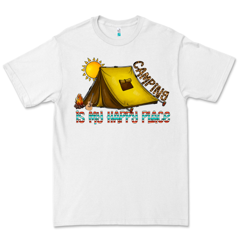 Camping Is My Happy Place Premium Tee by CowhideDigitalArt | Teevron