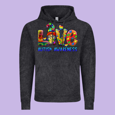 Autism Awareness Love Vintage Hoodie Designed By Barkaloodesign