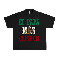 Black El Papa Mas Chingon Mexican Flag Urban Heavy Tee - Jasminsmagicworld