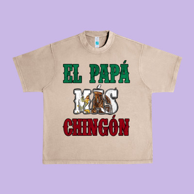 El Papa Mas Chingon Mexican Flag Urban Heavy Tee Designed By Jasminsmagicworld