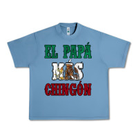 Pebble Blue El Papa Mas Chingon Mexican Flag Urban Heavy Tee - Jasminsmagicworld