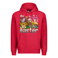 Cardinal Happy Easter truck with farm animals Easter Day Premium Hoodie - HowdyJamesFarm