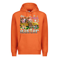Carrot Happy Easter truck with farm animals Easter Day Premium Hoodie - HowdyJamesFarm