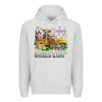 Dove Grey Happy Easter truck with farm animals Easter Day Premium Hoodie - HowdyJamesFarm