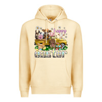 Pina Colada Happy Easter truck with farm animals Easter Day Premium Hoodie - HowdyJamesFarm