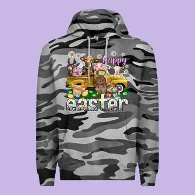 Happy Easter Truck With Farm Animals Easter Day Premium Hoodie Designed By Howdyjamesfarm