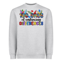Heather Grey 100 days of embracing differences Heavyweight Sweatshirt - MaliasSmallBusiness