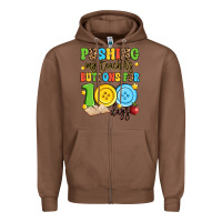 Chestnut pushing my teacher's buttons for 100 days Zipper Hoodie - Artiststas