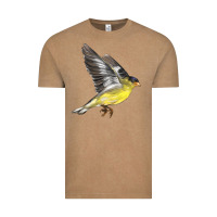 Vintage Coffee Flying American Goldfinch Vintage Tee - LillyAllenDesigns