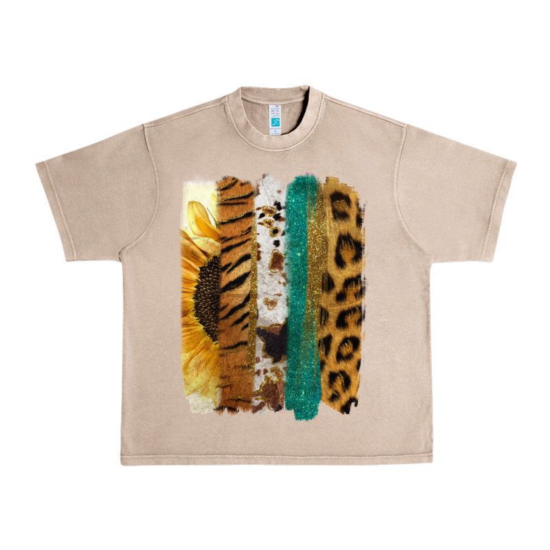 Leopard Sunflower Brush Strokes Urban Heavy Tee by Jasminsmagicworld | Teevron