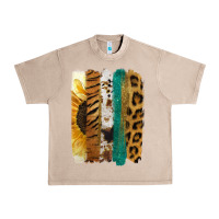 French Oak Leopard Sunflower Brush Strokes Urban Heavy Tee - Jasminsmagicworld