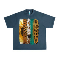 Midnight Navy Leopard Sunflower Brush Strokes Urban Heavy Tee - Jasminsmagicworld