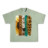 Oil Green Leopard Sunflower Brush Strokes Urban Heavy Tee - Jasminsmagicworld