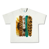 Pistachio Leopard Sunflower Brush Strokes Urban Heavy Tee - Jasminsmagicworld
