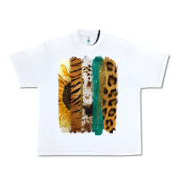 White Leopard Sunflower Brush Strokes Urban Heavy Tee - Jasminsmagicworld