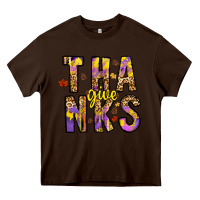 Chocolate Brown give thanks Heavy Core Tee - CowhideDigitalArt