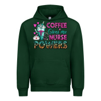 Forest Green Coffee Gives Me Nurse Powers Urban Hoodie - FaDigitalArtStudio