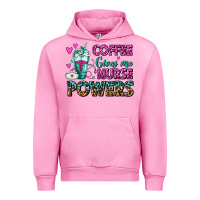 Fuchsia Pink Coffee Gives Me Nurse Powers Urban Hoodie - FaDigitalArtStudio