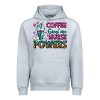 Heather Grey Coffee Gives Me Nurse Powers Urban Hoodie - FaDigitalArtStudio