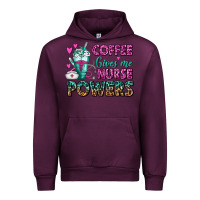 Mauve Wine Coffee Gives Me Nurse Powers Urban Hoodie - FaDigitalArtStudio