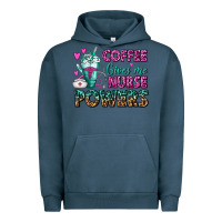 Pigment Midnight Navy Coffee Gives Me Nurse Powers Urban Hoodie - FaDigitalArtStudio