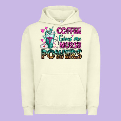 Coffee Gives Me Nurse Powers Urban Hoodie Designed By Fadigitalartstudio