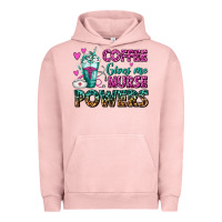 Pigment Salmon Coffee Gives Me Nurse Powers Urban Hoodie - FaDigitalArtStudio