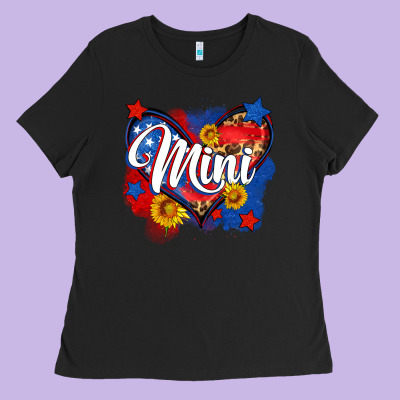 American Mini Heart Ladies Tee Designed By Neo Western