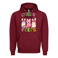 Burgundy chillin' with my peeps Zipper Hoodie - Artiststas