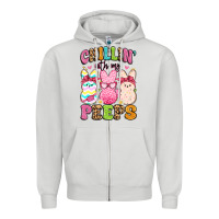 Dove Grey chillin' with my peeps Zipper Hoodie - Artiststas