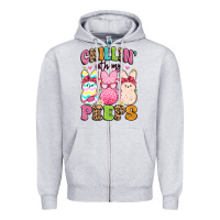 Heather Grey chillin' with my peeps Zipper Hoodie - Artiststas