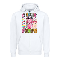 White chillin' with my peeps Zipper Hoodie - Artiststas