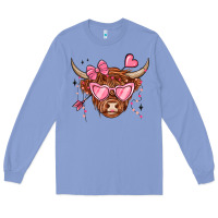 Colony Blue valentines day long haired cow Long Sleeve Tee - MaliasSmallBusiness