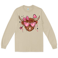 Mushroom valentines day long haired cow Long Sleeve Tee - MaliasSmallBusiness