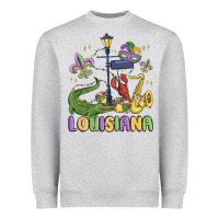 Heather Grey louisiana mardi gras Heavyweight Sweatshirt - MaliasSmallBusiness