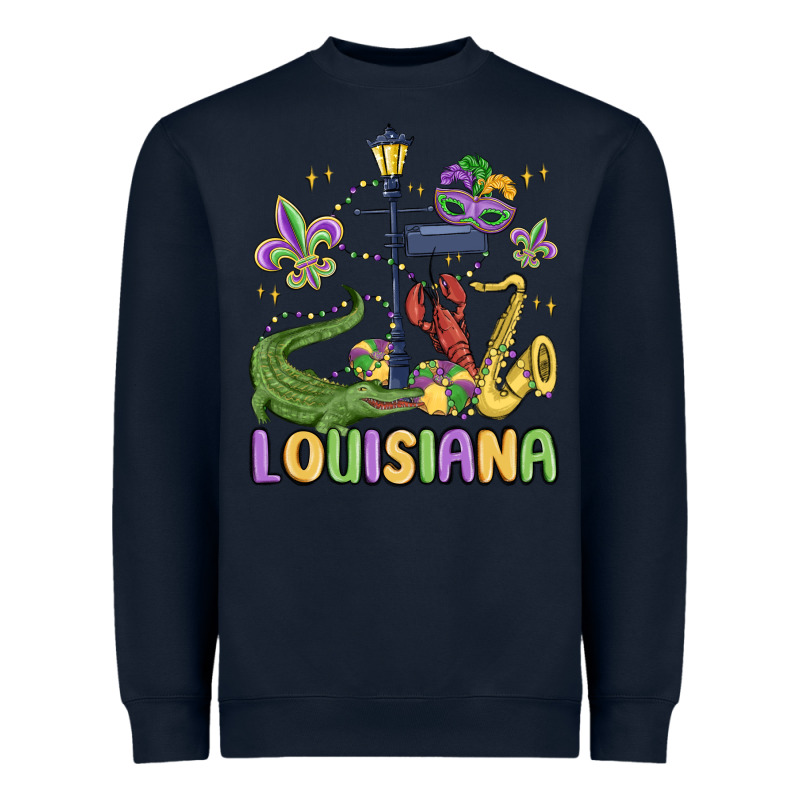 Louisiana Mardi Gras Heavyweight Sweatshirt by MaliasSmallBusiness | Teevron