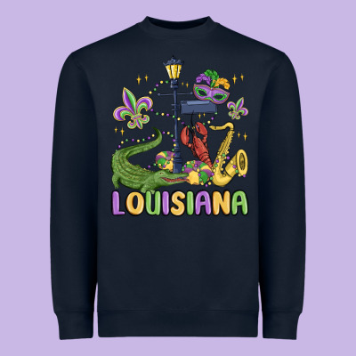 Louisiana Mardi Gras Heavyweight Sweatshirt Designed By Maliassmallbusiness
