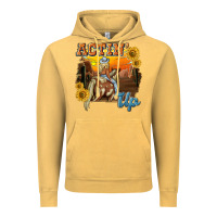 Vintage Mustard actinup with cowgirl Vintage Hoodie - NancyCooperArtShop