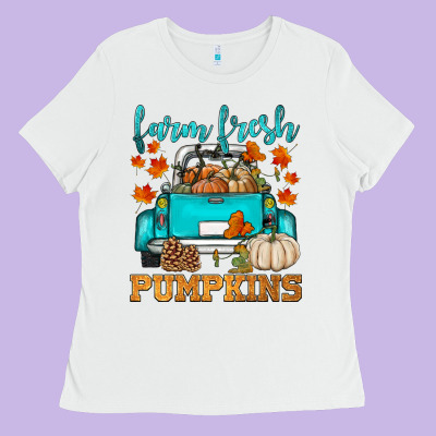 Farm Fresh Pumpkins Ladies Tee Designed By Hra Design Shop
