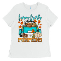 White farm fresh pumpkins Ladies Tee - HRA Design Shop