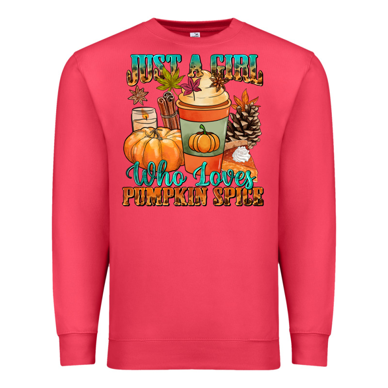 Just A Girl Who Loves Pumpkin Spice Premium Sweatshirt by NancyCooperArtShop | Teevron